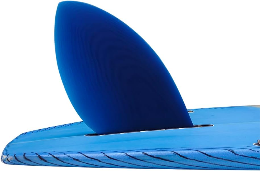 Surf Longboard/SUP Center Fin for SUP Longboard Surfboard Center D-Fin Blue/Red 10" Fiberglass fin with Tool Free Screws for Paddle Boards for Adults